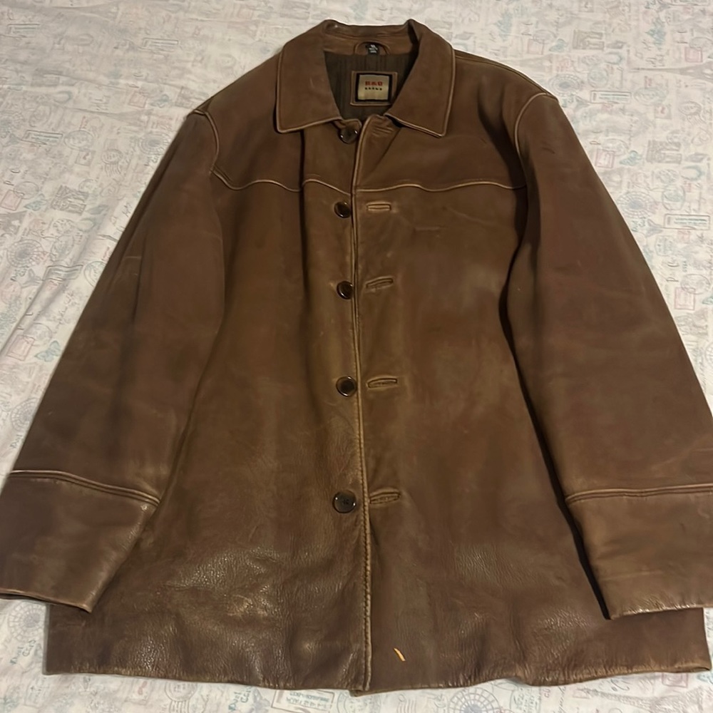 Lather jacket Brown color XL